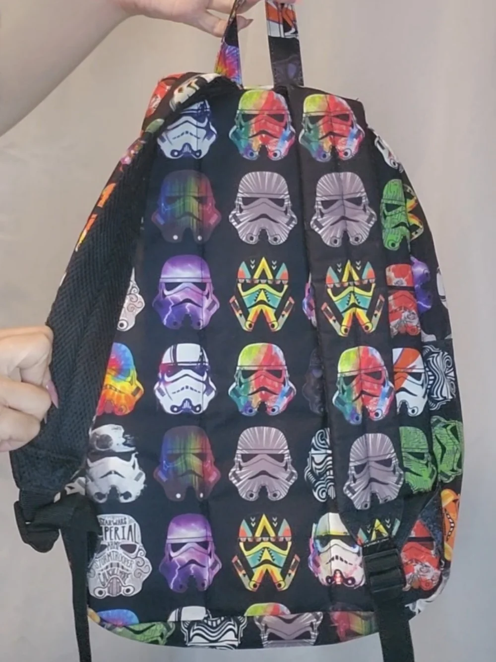 Loungefly Rainbow Stormtrooper Helmet Backpack - Black Multi